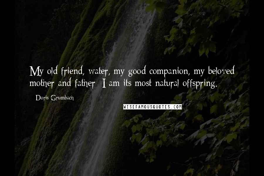 Doris Grumbach Quotes: My old friend, water, my good companion, my beloved mother and father: I am its most natural offspring.