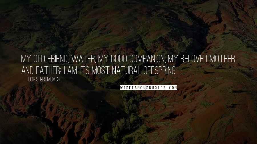 Doris Grumbach Quotes: My old friend, water, my good companion, my beloved mother and father: I am its most natural offspring.