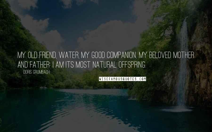 Doris Grumbach Quotes: My old friend, water, my good companion, my beloved mother and father: I am its most natural offspring.