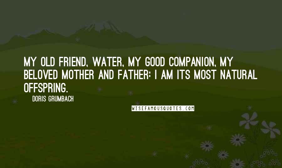 Doris Grumbach Quotes: My old friend, water, my good companion, my beloved mother and father: I am its most natural offspring.