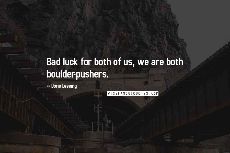 Doris Lessing Quotes: Bad luck for both of us, we are both boulder-pushers.