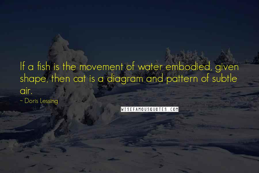 Doris Lessing Quotes: If a fish is the movement of water embodied, given shape, then cat is a diagram and pattern of subtle air.