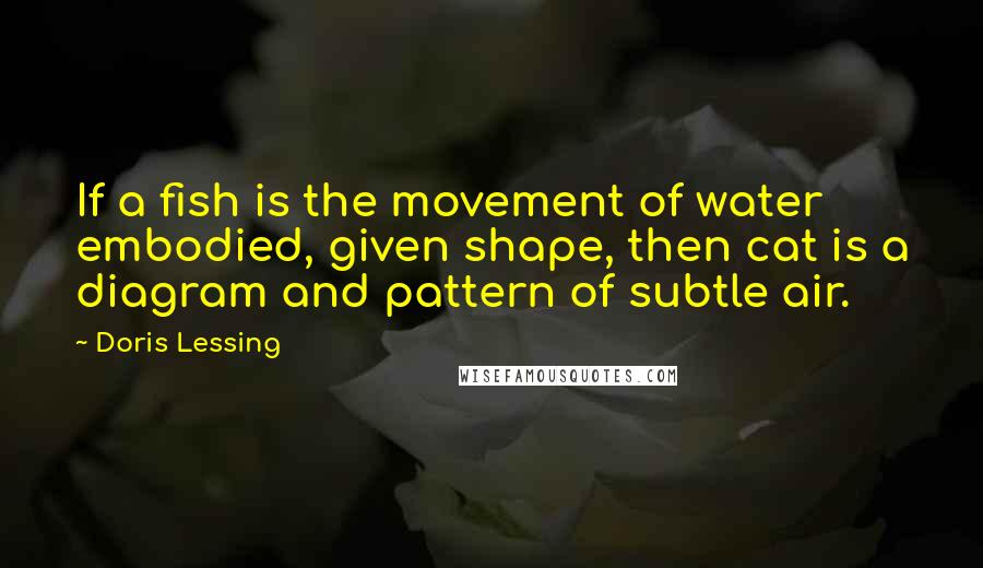 Doris Lessing Quotes: If a fish is the movement of water embodied, given shape, then cat is a diagram and pattern of subtle air.