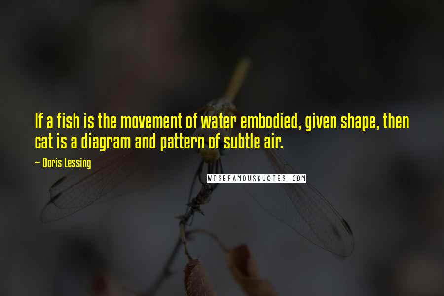 Doris Lessing Quotes: If a fish is the movement of water embodied, given shape, then cat is a diagram and pattern of subtle air.