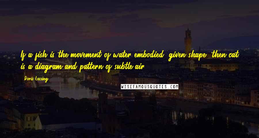 Doris Lessing Quotes: If a fish is the movement of water embodied, given shape, then cat is a diagram and pattern of subtle air.
