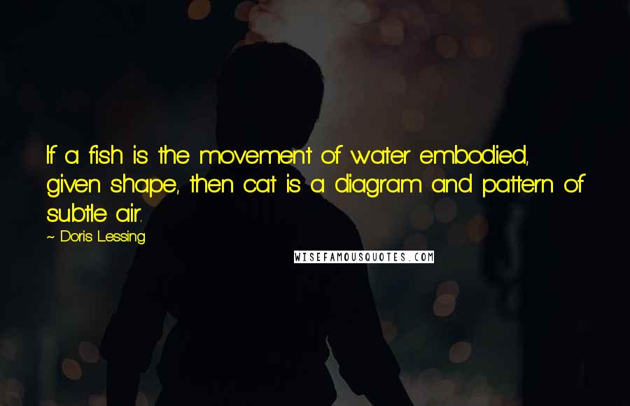 Doris Lessing Quotes: If a fish is the movement of water embodied, given shape, then cat is a diagram and pattern of subtle air.