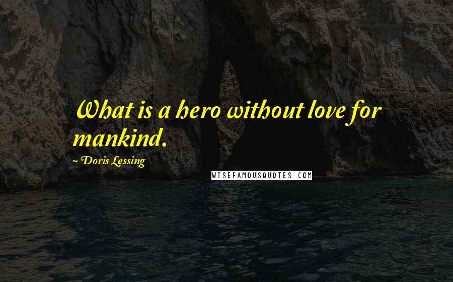 Doris Lessing Quotes: What is a hero without love for mankind.