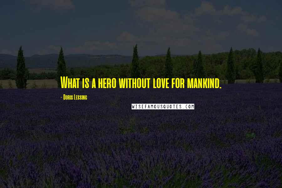 Doris Lessing Quotes: What is a hero without love for mankind.