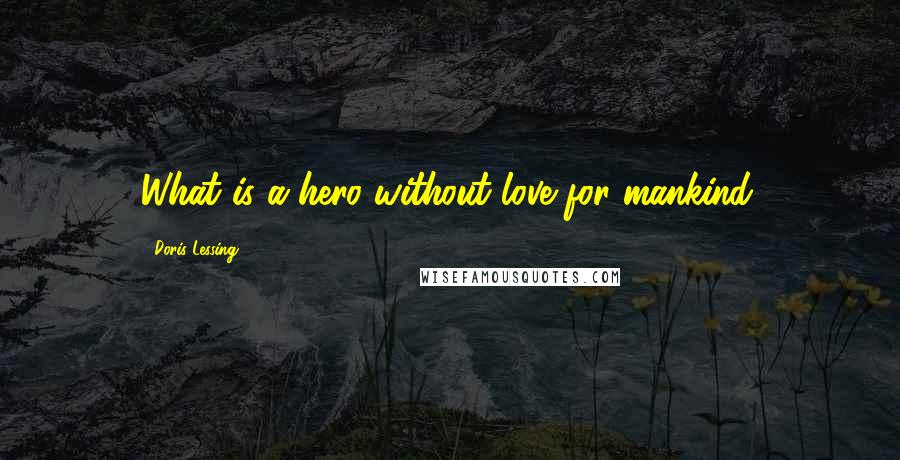 Doris Lessing Quotes: What is a hero without love for mankind.