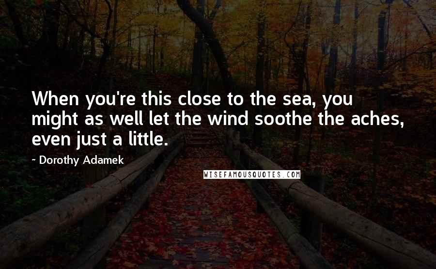 Dorothy Adamek Quotes: When you're this close to the sea, you might as well let the wind soothe the aches, even just a little.
