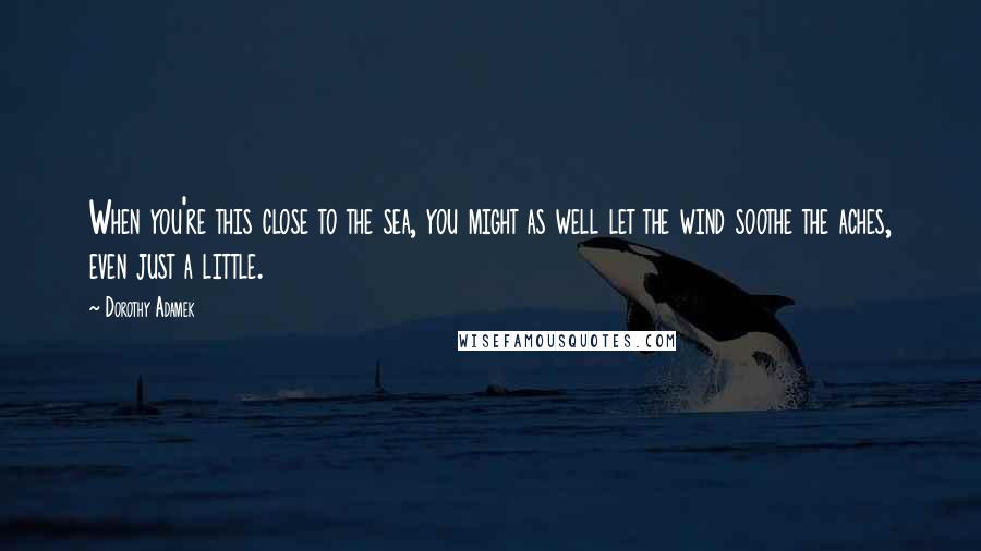 Dorothy Adamek Quotes: When you're this close to the sea, you might as well let the wind soothe the aches, even just a little.