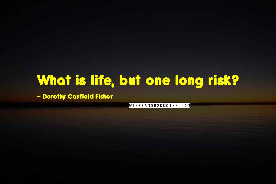 Dorothy Canfield Fisher Quotes: What is life, but one long risk?