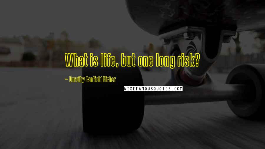 Dorothy Canfield Fisher Quotes: What is life, but one long risk?