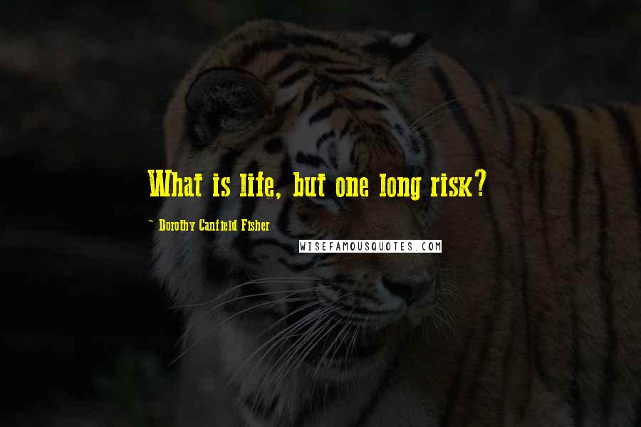 Dorothy Canfield Fisher Quotes: What is life, but one long risk?