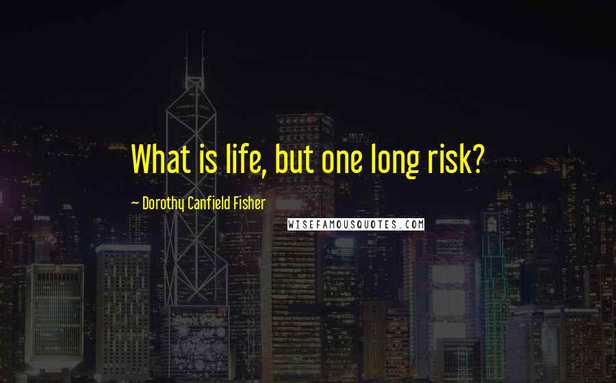 Dorothy Canfield Fisher Quotes: What is life, but one long risk?