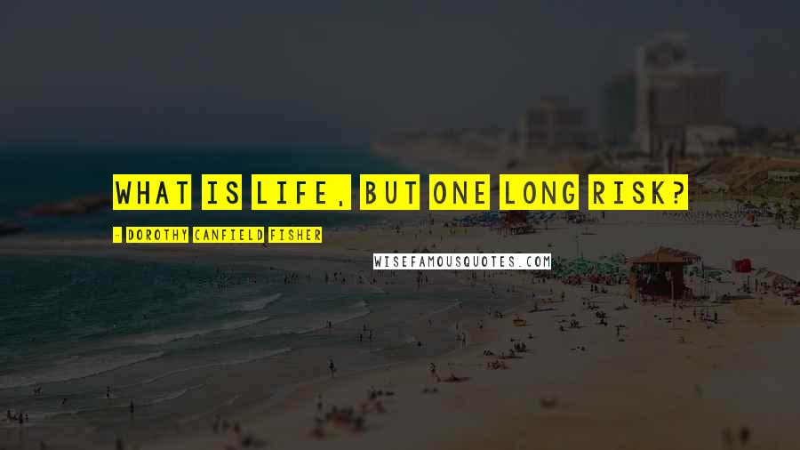 Dorothy Canfield Fisher Quotes: What is life, but one long risk?