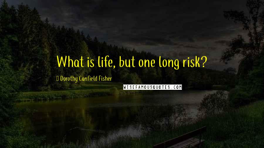 Dorothy Canfield Fisher Quotes: What is life, but one long risk?