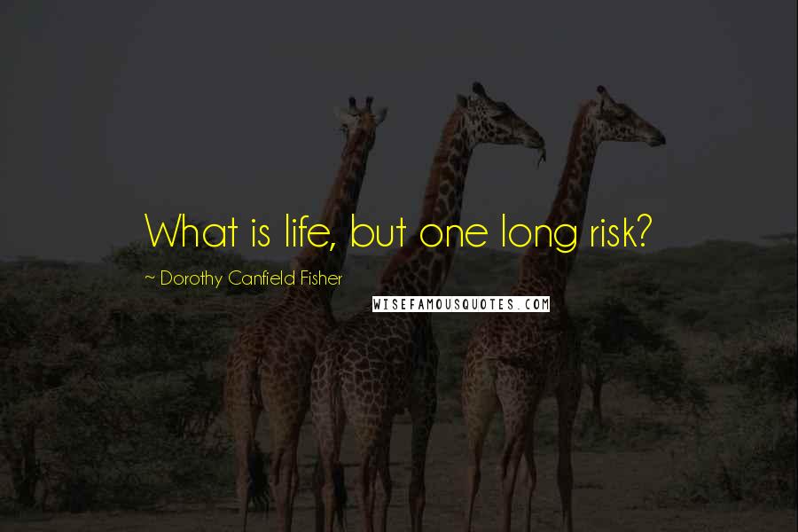 Dorothy Canfield Fisher Quotes: What is life, but one long risk?