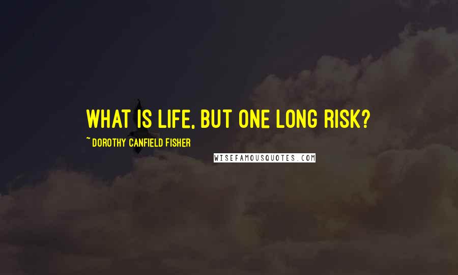 Dorothy Canfield Fisher Quotes: What is life, but one long risk?