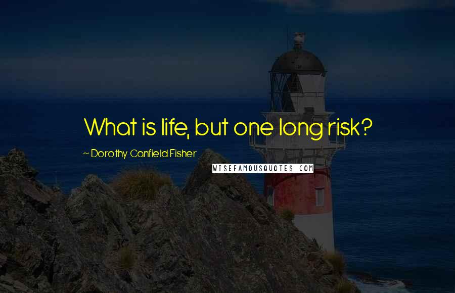 Dorothy Canfield Fisher Quotes: What is life, but one long risk?