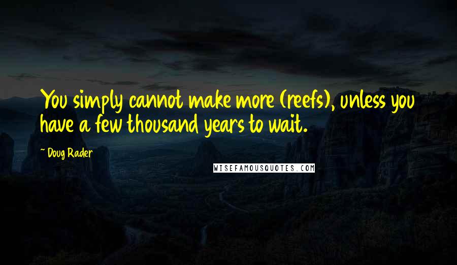 Doug Rader Quotes: You simply cannot make more (reefs), unless you have a few thousand years to wait.