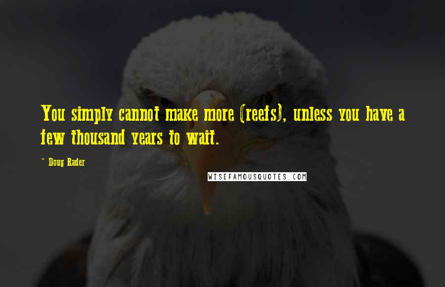 Doug Rader Quotes: You simply cannot make more (reefs), unless you have a few thousand years to wait.