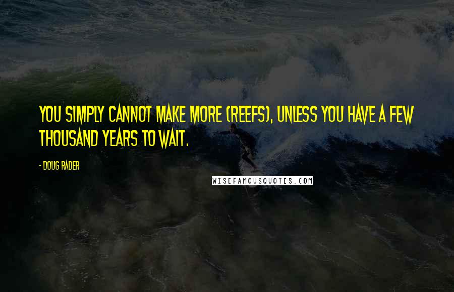 Doug Rader Quotes: You simply cannot make more (reefs), unless you have a few thousand years to wait.