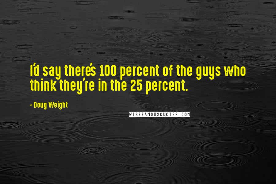 Doug Weight Quotes: I'd say there's 100 percent of the guys who think they're in the 25 percent.