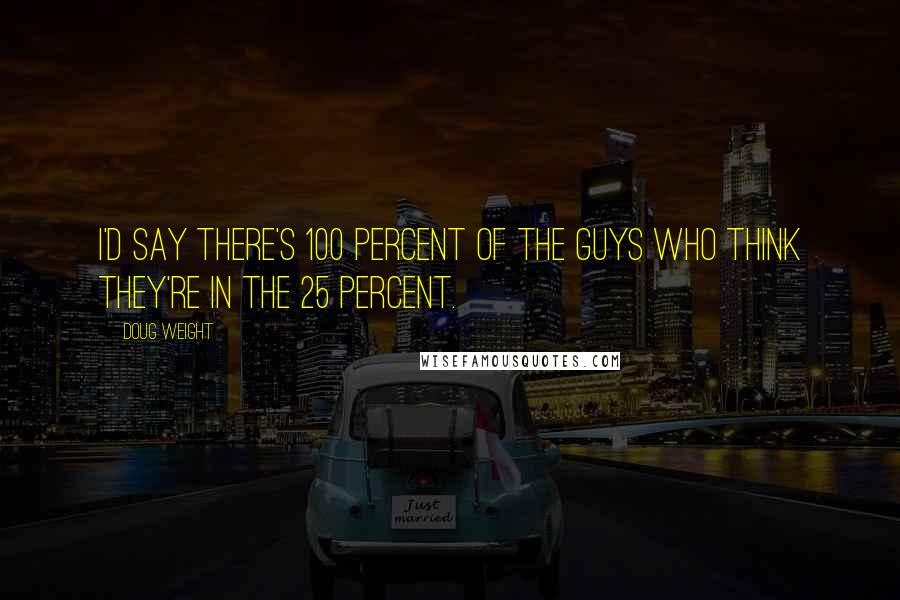 Doug Weight Quotes: I'd say there's 100 percent of the guys who think they're in the 25 percent.