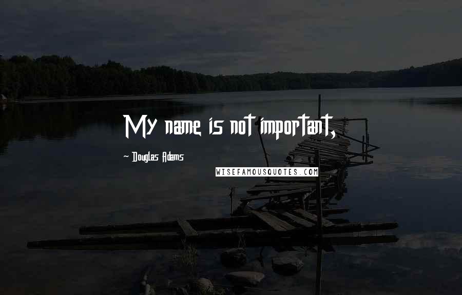 Douglas Adams Quotes: My name is not important,