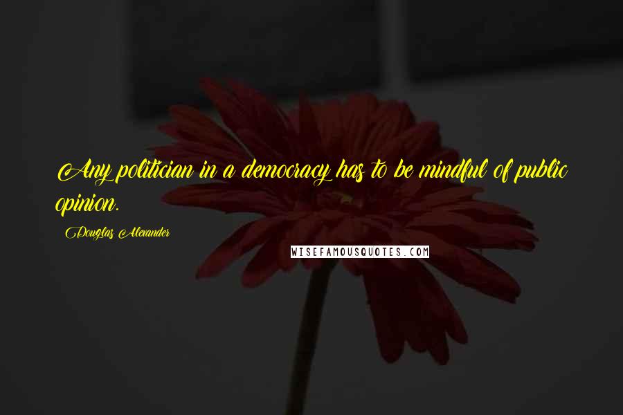 Douglas Alexander Quotes: Any politician in a democracy has to be mindful of public opinion.