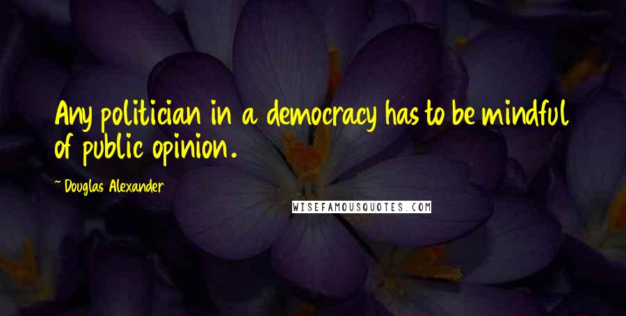 Douglas Alexander Quotes: Any politician in a democracy has to be mindful of public opinion.