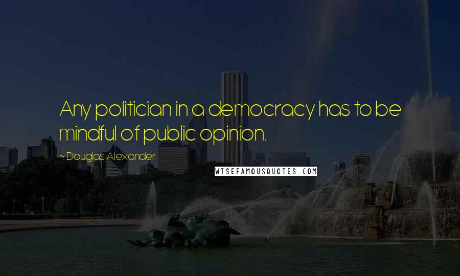 Douglas Alexander Quotes: Any politician in a democracy has to be mindful of public opinion.