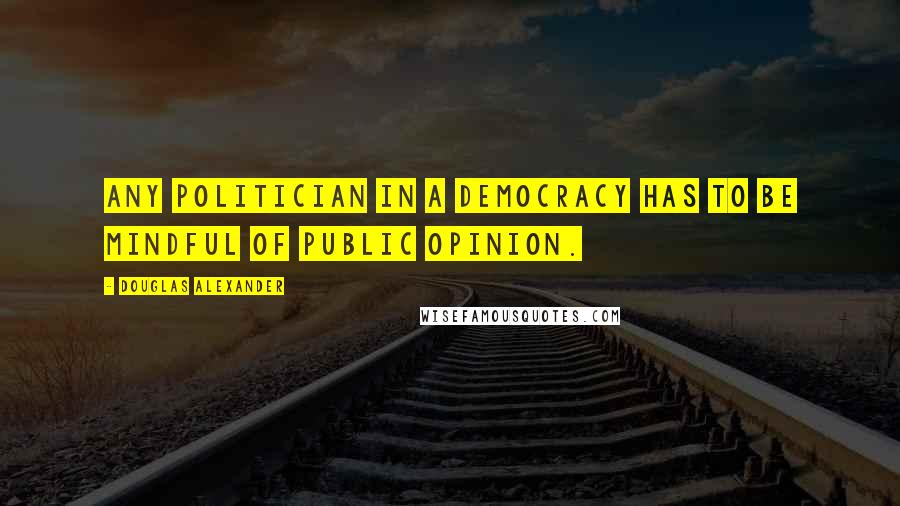 Douglas Alexander Quotes: Any politician in a democracy has to be mindful of public opinion.