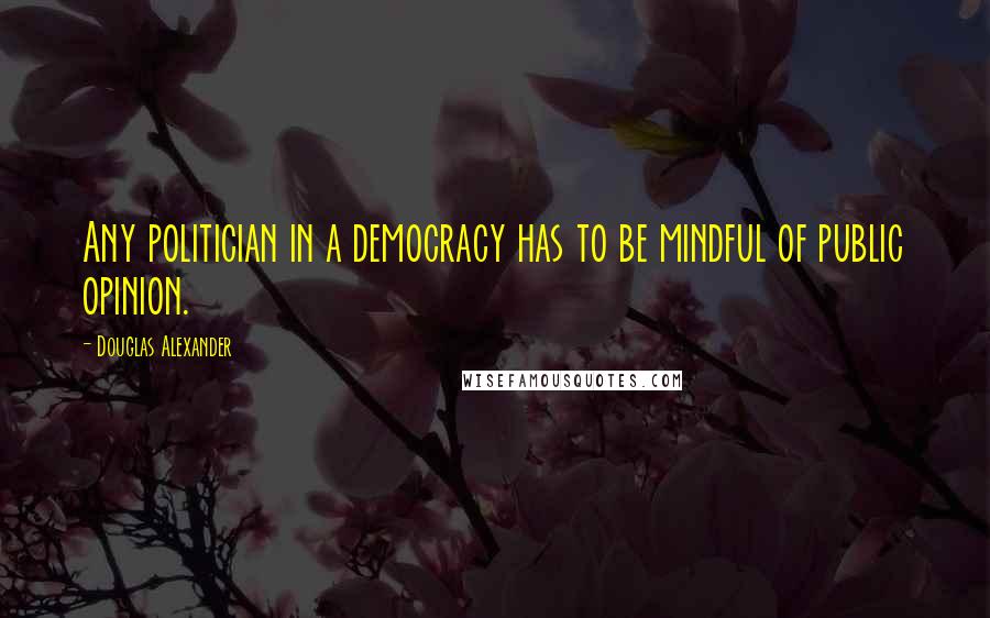 Douglas Alexander Quotes: Any politician in a democracy has to be mindful of public opinion.