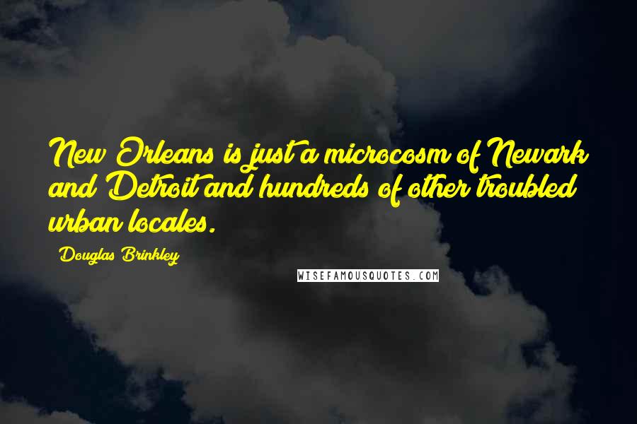 Douglas Brinkley Quotes: New Orleans is just a microcosm of Newark and Detroit and hundreds of other troubled urban locales.