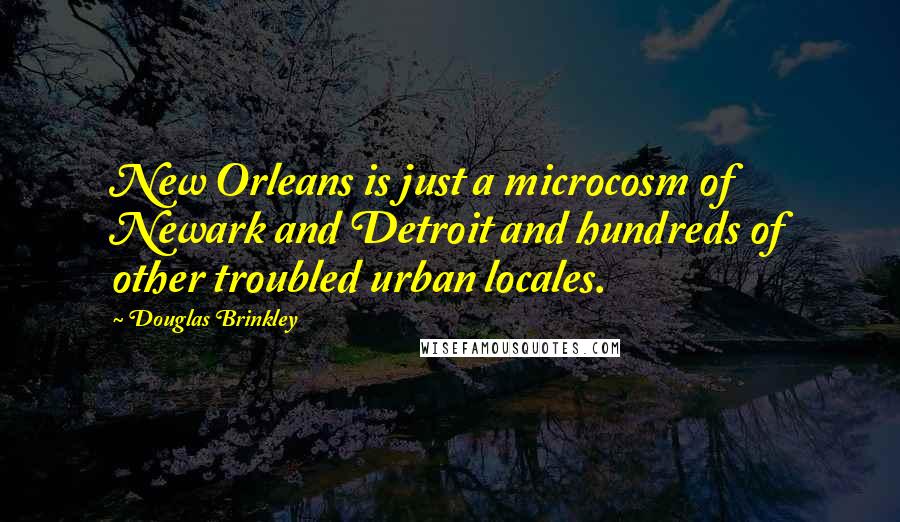 Douglas Brinkley Quotes: New Orleans is just a microcosm of Newark and Detroit and hundreds of other troubled urban locales.