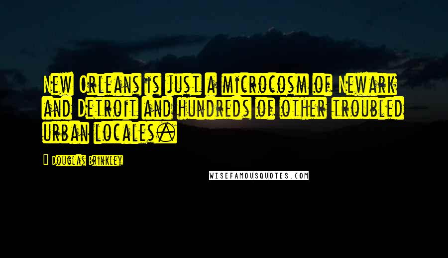 Douglas Brinkley Quotes: New Orleans is just a microcosm of Newark and Detroit and hundreds of other troubled urban locales.