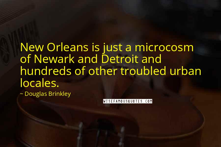 Douglas Brinkley Quotes: New Orleans is just a microcosm of Newark and Detroit and hundreds of other troubled urban locales.