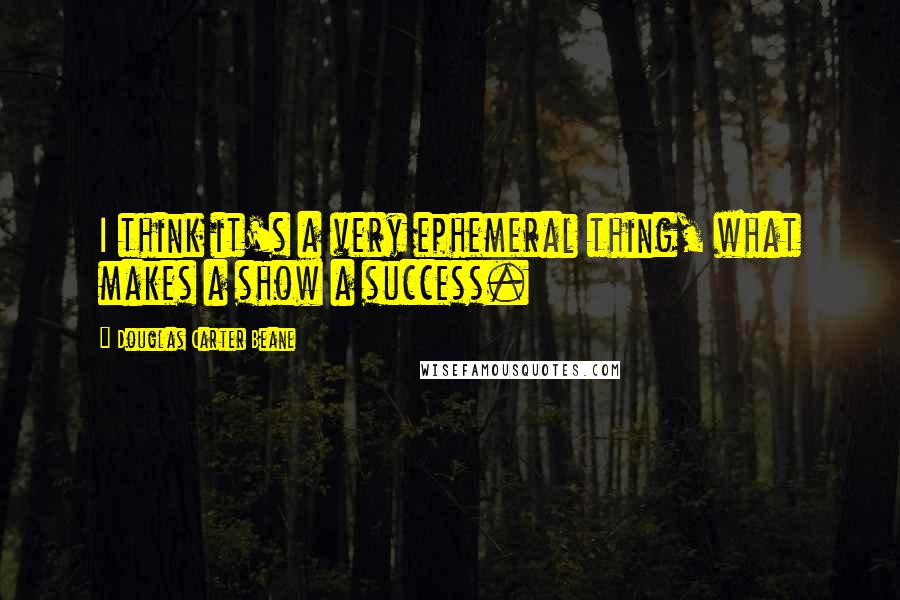 Douglas Carter Beane Quotes: I think it's a very ephemeral thing, what makes a show a success.