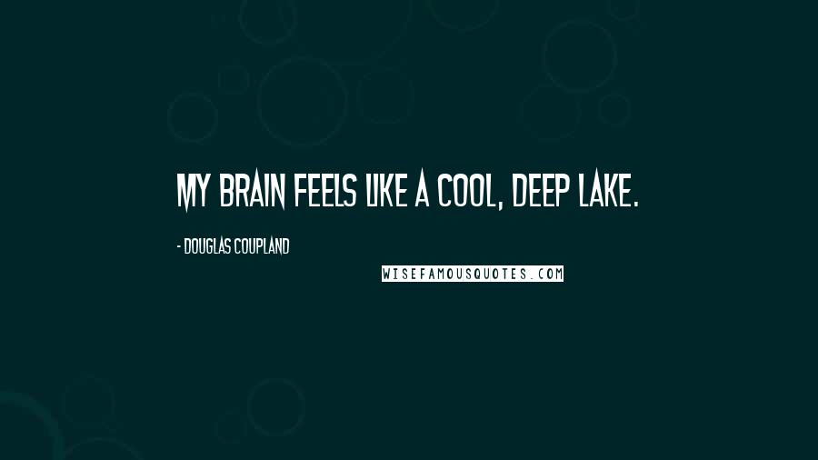 Douglas Coupland Quotes: My brain feels like a cool, deep lake.