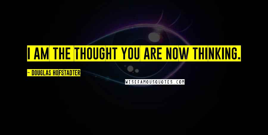 Douglas Hofstadter Quotes: I am the thought you are now thinking.