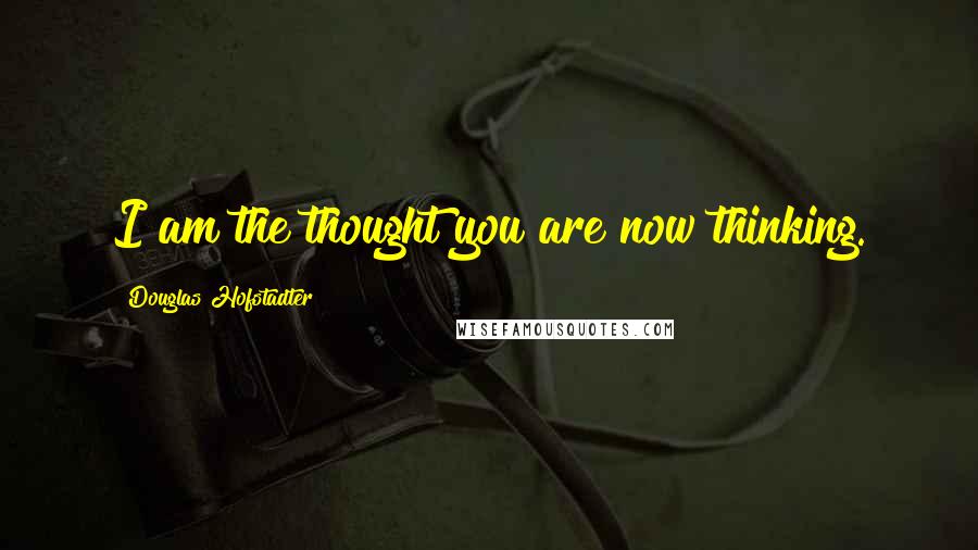 Douglas Hofstadter Quotes: I am the thought you are now thinking.