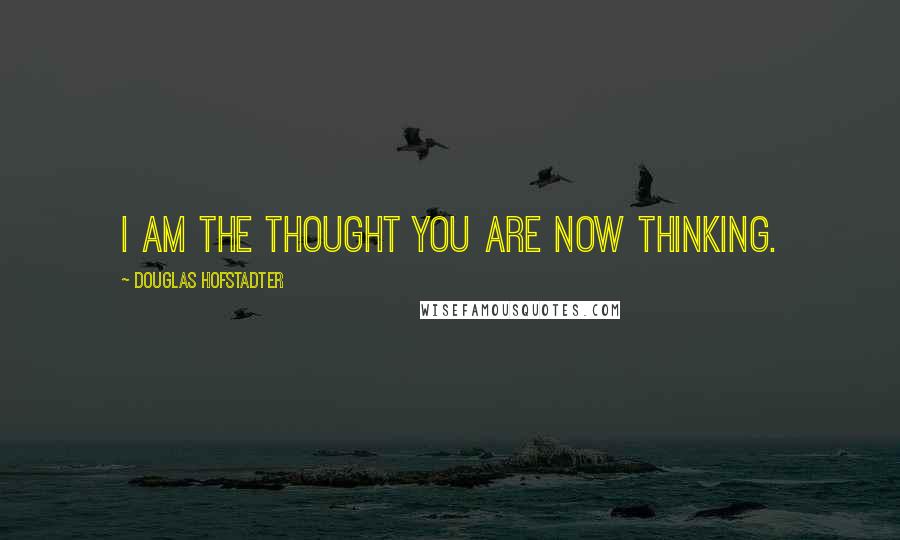 Douglas Hofstadter Quotes: I am the thought you are now thinking.