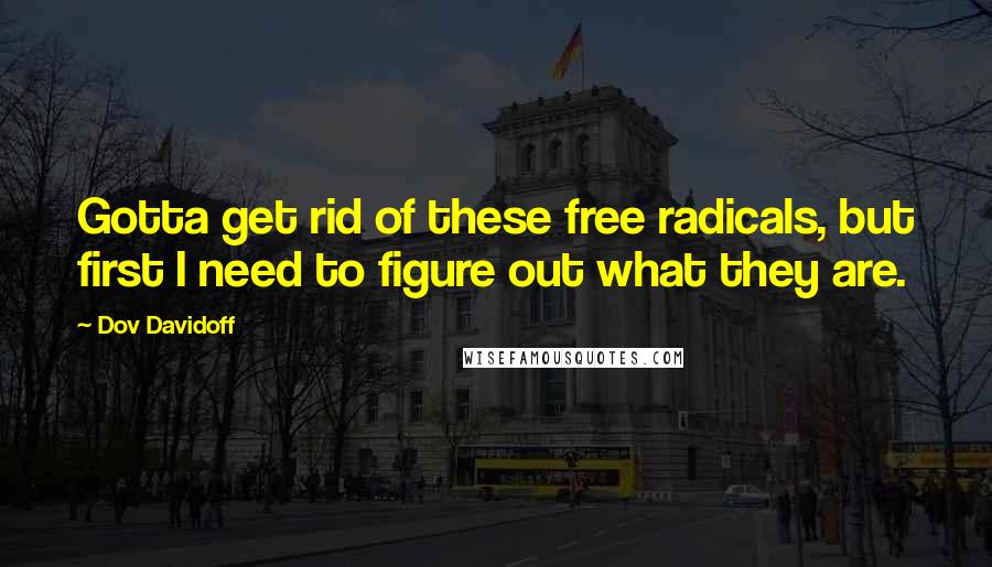 Dov Davidoff Quotes: Gotta get rid of these free radicals, but first I need to figure out what they are.