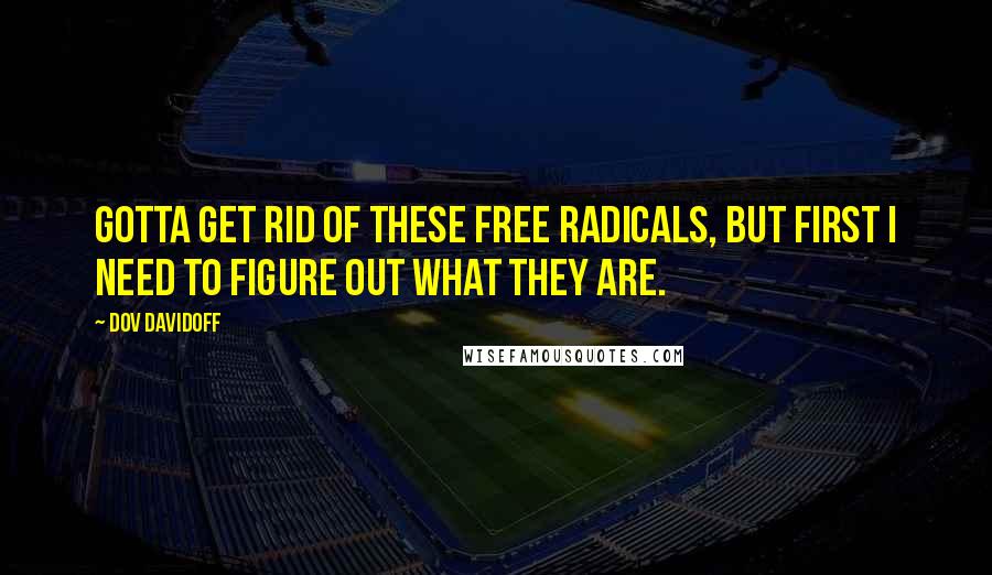 Dov Davidoff Quotes: Gotta get rid of these free radicals, but first I need to figure out what they are.