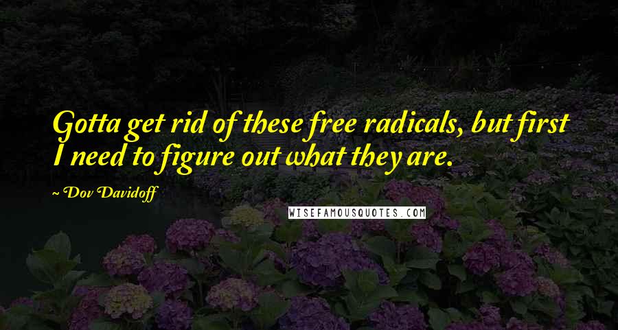 Dov Davidoff Quotes: Gotta get rid of these free radicals, but first I need to figure out what they are.