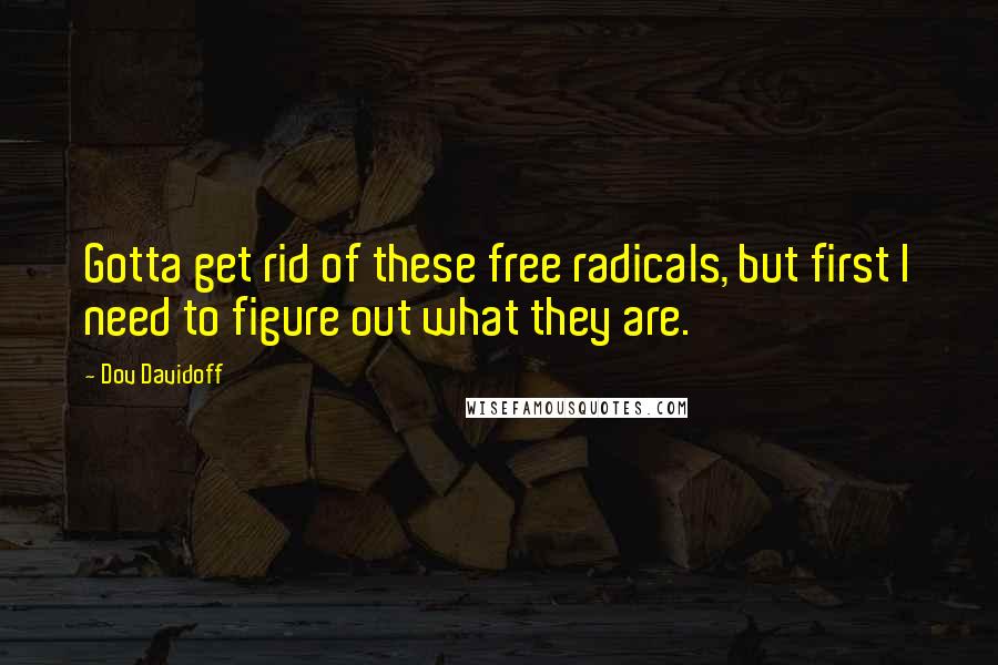 Dov Davidoff Quotes: Gotta get rid of these free radicals, but first I need to figure out what they are.