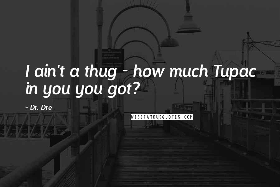 Dr. Dre Quotes: I ain't a thug - how much Tupac in you you got?
