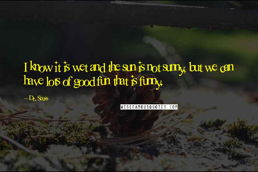 Dr. Seuss Quotes: I know it is wet and the sun is not sunny, but we can have lots of good fun that is funny.